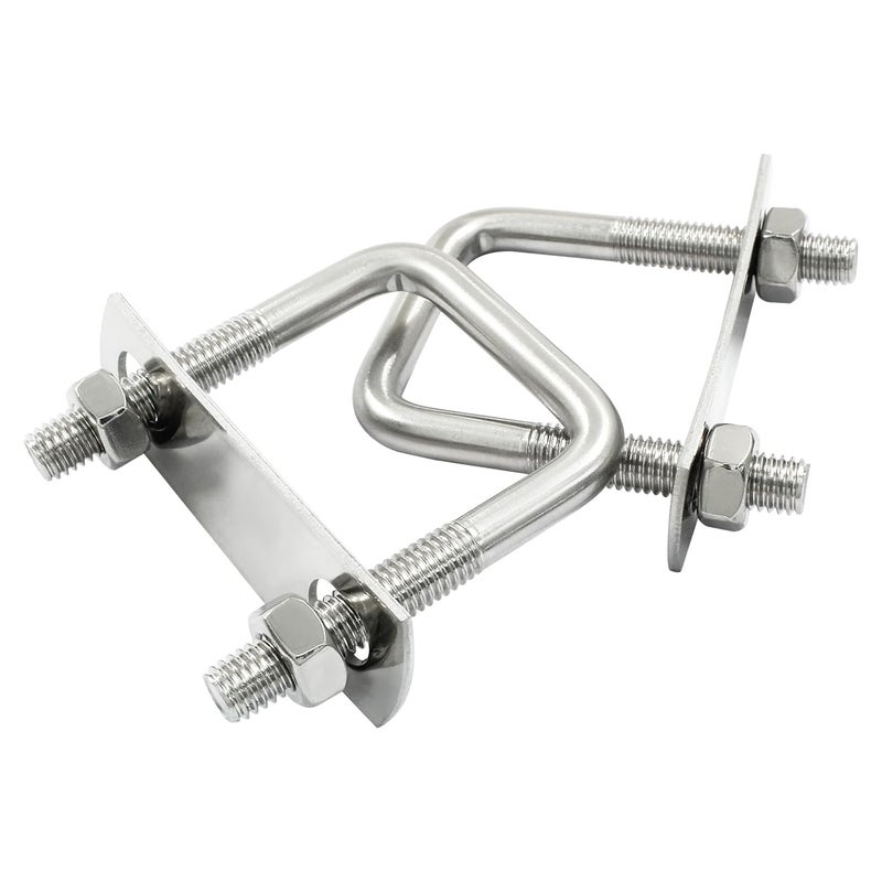 Rierdge 2 Stainless Steel Square U-Bolts, Inner Width 1.6"(40mm), Length 2.5"(65mm), M8 304 Stainless Steel with Frame Plates and Nuts for Light Industry, Metallurgy, Construction, Shipping - Image 5
